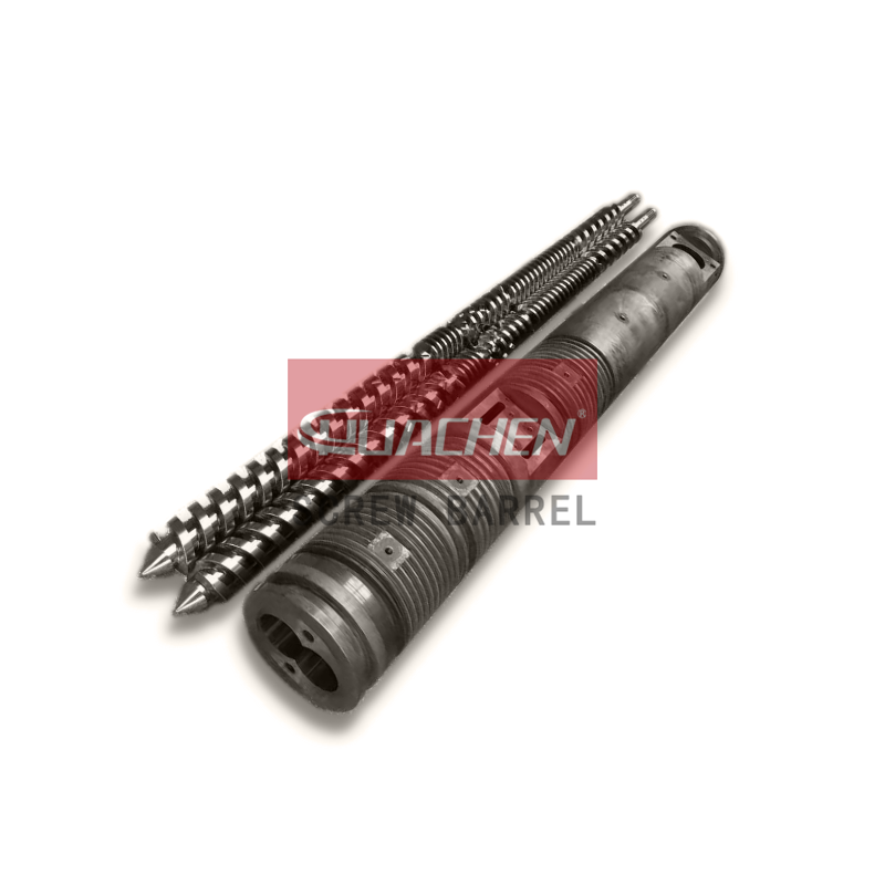 Bimetallic Parallel Twin Screw Barrel For PVC extrusion plastic extrusion screw barrel