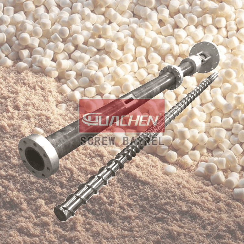 plastic recycle pellets granulation machine screw barrel by huachen